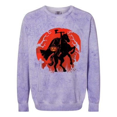 Halloween Scary Pumpkin Headless Horseman Colorblast Crewneck Sweatshirt