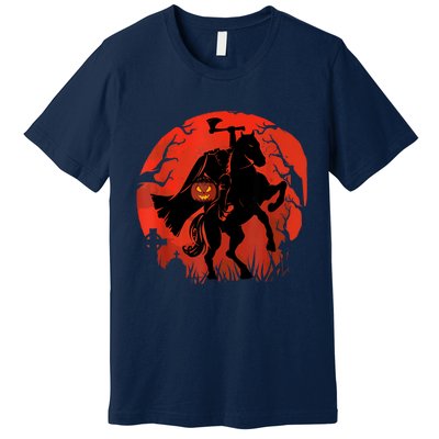 Halloween Scary Pumpkin Headless Horseman Premium T-Shirt