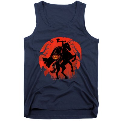 Halloween Scary Pumpkin Headless Horseman Tank Top