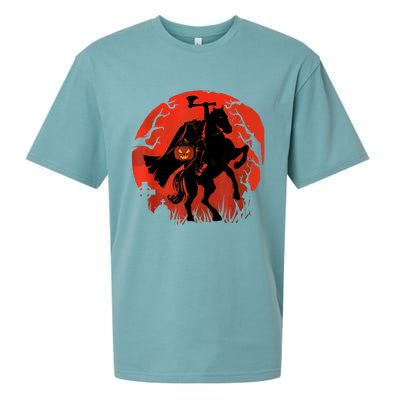 Halloween Scary Pumpkin Headless Horseman Sueded Cloud Jersey T-Shirt