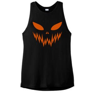 Halloween Spooky Pumpkin Ladies PosiCharge Tri-Blend Wicking Tank