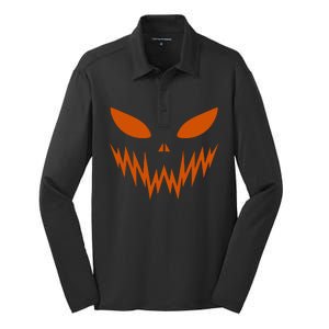 Halloween Spooky Pumpkin Silk Touch Performance Long Sleeve Polo