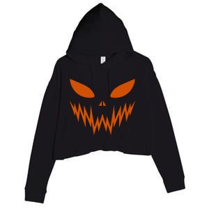 Halloween Spooky Pumpkin Crop Fleece Hoodie