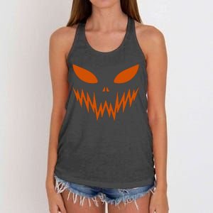 Halloween Spooky Pumpkin Women's Knotted Racerback Tank