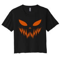 Halloween Spooky Pumpkin Women's Crop Top Tee