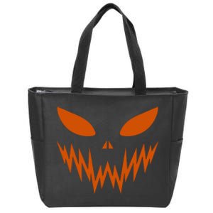 Halloween Spooky Pumpkin Zip Tote Bag