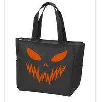 Halloween Spooky Pumpkin Zip Tote Bag