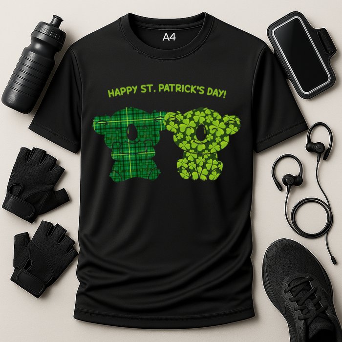 Happy St Patrick's Day Irish Kilt Shamrock Pattern Performance Shirt