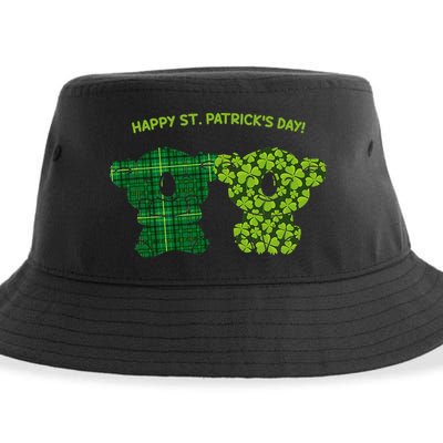 Happy St Patrick's Day Irish Kilt Shamrock Pattern Sustainable Bucket Hat