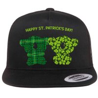 Happy St Patrick's Day Irish Kilt Shamrock Pattern Flatbill Hat