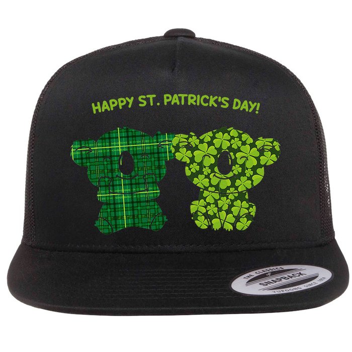 Happy St Patrick's Day Irish Kilt Shamrock Pattern Flatbill Hat