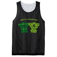 Happy St Patrick's Day Irish Kilt Shamrock Pattern Mesh Reversible Basketball Jersey Tank