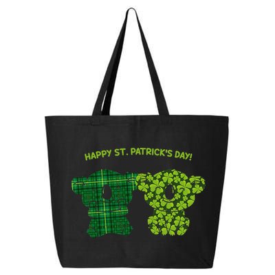 Happy St Patrick's Day Irish Kilt Shamrock Pattern 25L Jumbo Tote