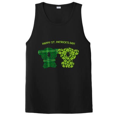 Happy St Patrick's Day Irish Kilt Shamrock Pattern PosiCharge Competitor Tank
