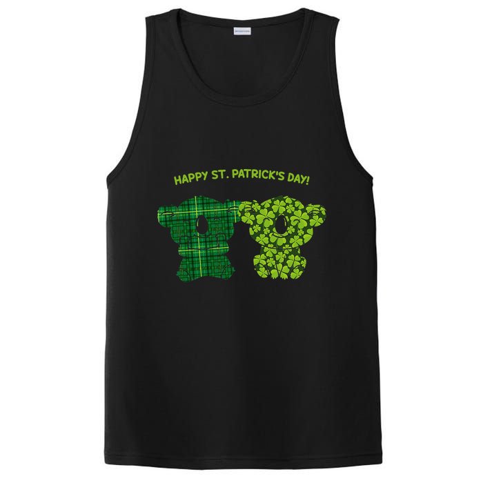 Happy St Patrick's Day Irish Kilt Shamrock Pattern PosiCharge Competitor Tank