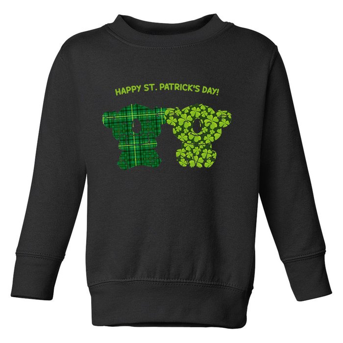 Happy St Patrick's Day Irish Kilt Shamrock Pattern Toddler Sweatshirt