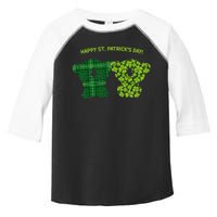 Happy St Patrick's Day Irish Kilt Shamrock Pattern Toddler Fine Jersey T-Shirt