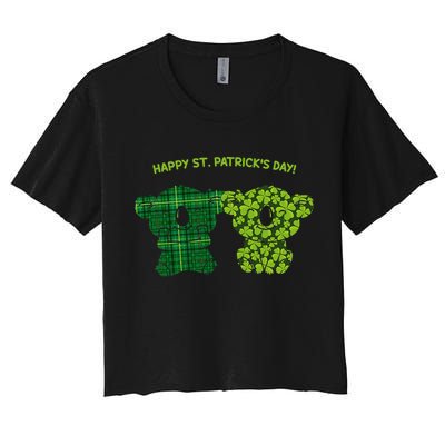 Happy St Patrick's Day Irish Kilt Shamrock Pattern Crop Top