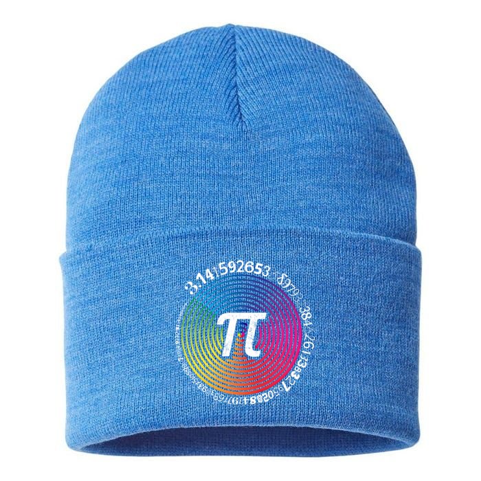 Hypnotic Spectrum Pi Math Science Geek 3 14 Pi Day Gift Sustainable Knit Beanie