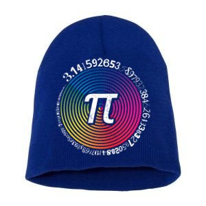 Hypnotic Spectrum Pi Math Science Geek 3 14 Pi Day Gift Short Acrylic Beanie