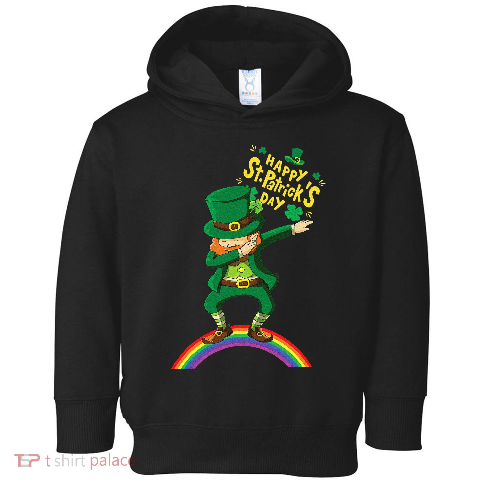 Happy Saint Patrick's Day Leprechaun Dab Rainbow Toddler Hoodie