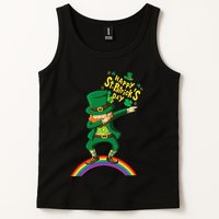 Happy Saint Patrick's Day Leprechaun Dab Rainbow Tank Top