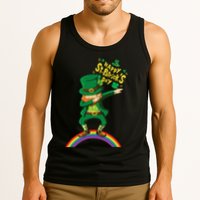 Happy Saint Patrick's Day Leprechaun Dab Rainbow Tank Top