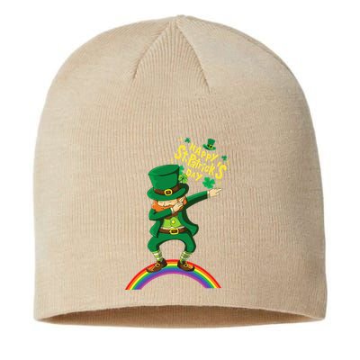 Happy Saint Patrick's Day Leprechaun Dab Rainbow Sustainable Beanie