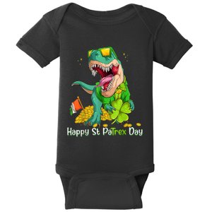 Happy St Pat Trex Day Dino St Patricks Day Toddler Boys Gift Baby Bodysuit