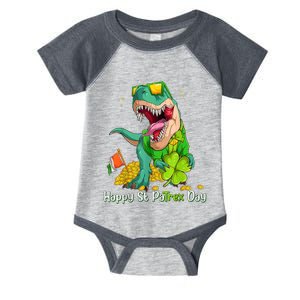 Happy St Pat Trex Day Dino St Patricks Day Toddler Boys Gift Infant Baby Jersey Bodysuit