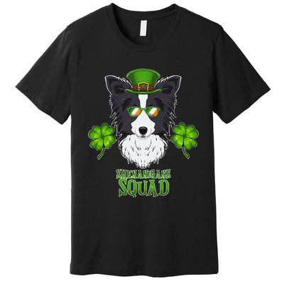 Happy St. Patricks Day Border Collie Shenanigans apparel Premium T-Shirt