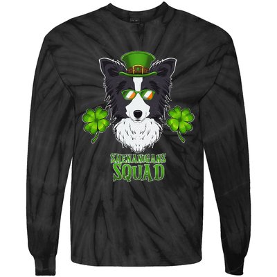 Happy St. Patricks Day Border Collie Shenanigans apparel Tie-Dye Long Sleeve Shirt