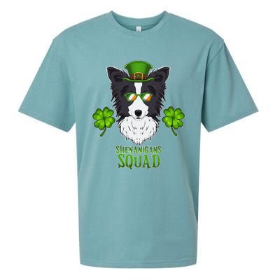 Happy St. Patricks Day Border Collie Shenanigans apparel Sueded Cloud Jersey T-Shirt