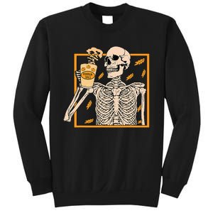 Halloween Skeleton Pumpkin Spice Latte Syrup Creamer Sweatshirt