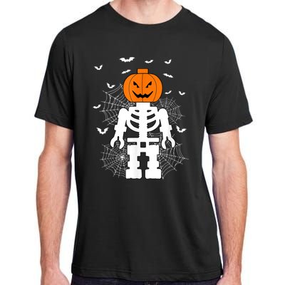 Halloween Skeleton Pumpkin Master Builder Block Building Adult ChromaSoft Performance T-Shirt