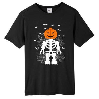 Halloween Skeleton Pumpkin Master Builder Block Building Tall Fusion ChromaSoft Performance T-Shirt