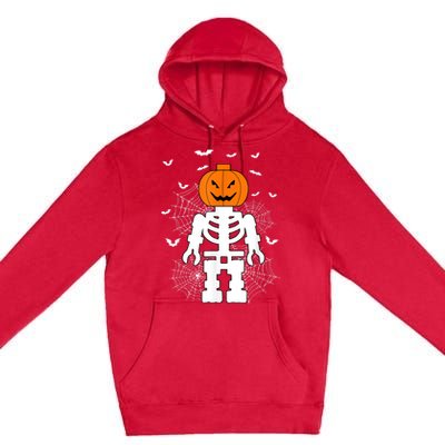 Halloween Skeleton Pumpkin Master Builder Block Building Premium Pullover Hoodie