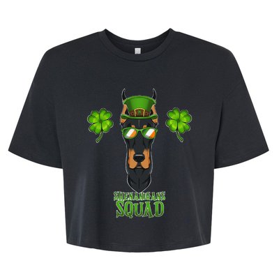 happy St. Patricks Day Doberman Shenanigans apparel Bella+Canvas Jersey Crop Tee