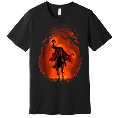 Halloween Scary Pumpkin Headless Horseman Premium T-Shirt