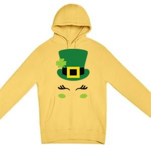 Happy Saint Patrick's Day Irish Face Lucky Charm Paddy's Day Cute Premium Pullover Hoodie