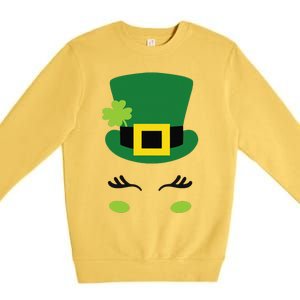 Happy Saint Patrick's Day Irish Face Lucky Charm Paddy's Day Cute Premium Crewneck Sweatshirt