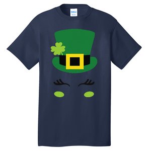 Happy Saint Patrick's Day Irish Face Lucky Charm Paddy's Day Cute Tall T-Shirt