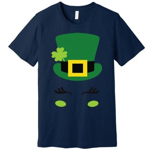 Happy Saint Patrick's Day Irish Face Lucky Charm Paddy's Day Cute Premium T-Shirt