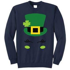 Happy Saint Patrick's Day Irish Face Lucky Charm Paddy's Day Cute Tall Sweatshirt