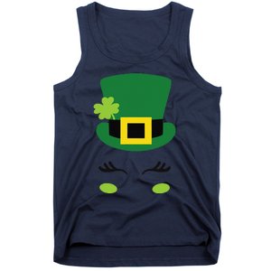 Happy Saint Patrick's Day Irish Face Lucky Charm Paddy's Day Cute Tank Top