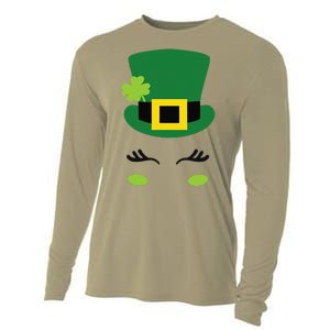 Happy Saint Patrick's Day Irish Face Lucky Charm Paddy's Day Cute Cooling Performance Long Sleeve Crew