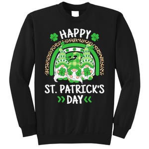 Happy St Patricks Day Leopard Rainbow Irish Gnomes Shamrock Sweatshirt