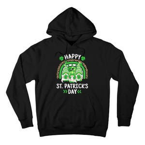 Happy St Patricks Day Leopard Rainbow Irish Gnomes Shamrock Tall Hoodie