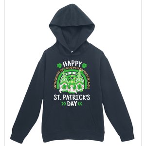 Happy St Patricks Day Leopard Rainbow Irish Gnomes Shamrock Urban Pullover Hoodie