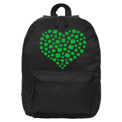 Heart St Patricks Day Shamrock Irish 16 in Basic Backpack